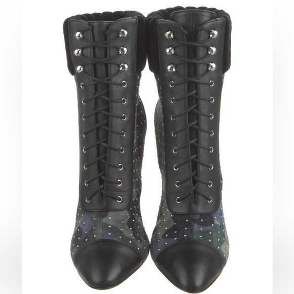 Christian Louboutin Studded Suede Booties - Picture 4 of 5